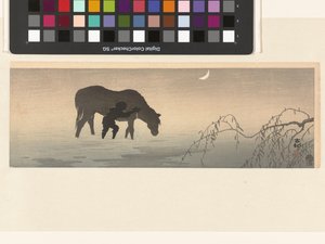 hombre y caballo de Ohara Koson