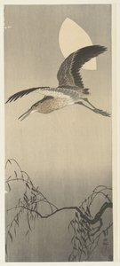 garza y ​​luna de Ohara Koson