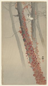 hiedra roja de Ohara Koson