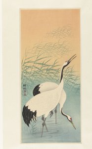 Dos grúas de Ohara Koson