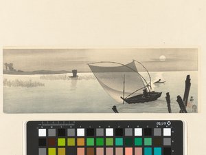 Barcos de pesca en luna llena