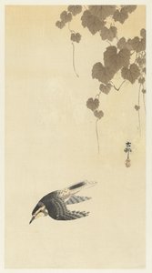 Pájaro en vuelo descendente de Ohara Koson