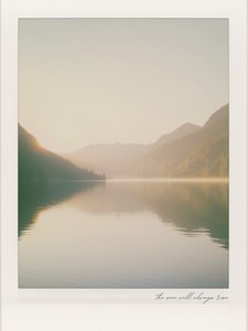 Amanecer en el lago Misty Mountain de Ohkimiko