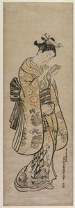 Una belleza con un espejo de Okumura Masanobu