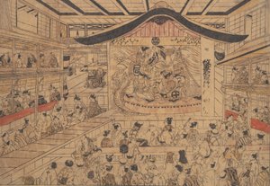 En el teatro de Okumura Masanobu