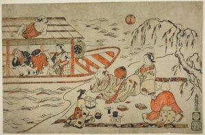 Refrescándose en una Noche de Verano de Okumura Masanobu