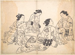 Grupo de cuatro mujeres de Okumura Masanobu