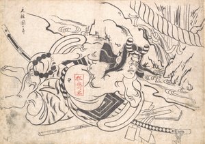 Ichikawa Danjuro I como Soga Goro, ca. 1710 de Okumura Masanobu