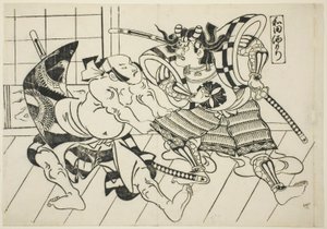 Banquete de Wada (Wada sakamori), de la serie "Escenas Famosas de Obras de Marionetas Japonesas (Yamato irotake)" de Okumura Masanobu