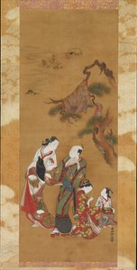 Yukihira y dos sirenas en Suma de Okumura Masanobu