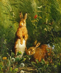Liebres, 1878 de Olaf August Hermansen
