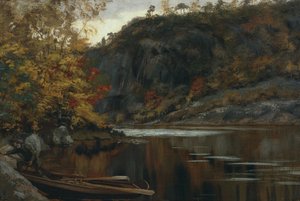 Paisaje de Holskaukilen (óleo sobre lienzo) de Olaf Isaachsen