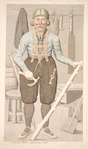 Un campesino islandés con traje antiguo de Olavius