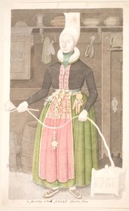Una campesina islandesa bien vestida de Olavius