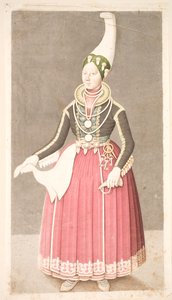 Mujer con traje campesino islandés de Olavius