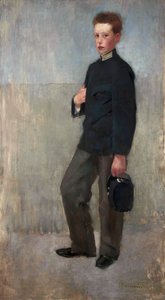 Retrato de un niño en uniforme de escuela secundaria