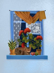 Ventana acogedora para gatos de Olga Skomorokhova
