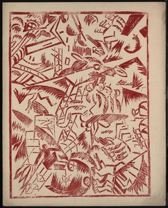 Ilustración para el libro La Guerra de Aleksey Kruchenykh, 1916
