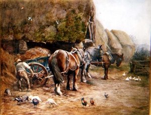 Un Patio de Granja en Noviembre de Oliver Baker