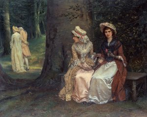 Amor no correspondido, una escena de Mucho ruido y pocas nueces (óleo sobre lienzo) de Oliver William Williams