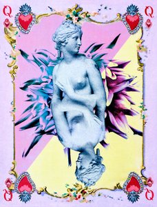 Reina de corazones, 2019 (técnica mixta sobre lienzo) de Olivia Gozzano