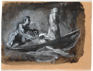 El barco de Caronte. Psique es llevada sobre el Estigia de Oluf Hartmann