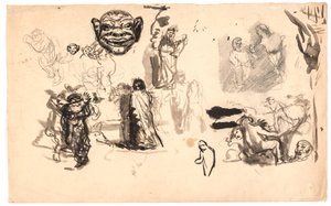 Estudios de figuras y composiciones de Oluf Hartmann