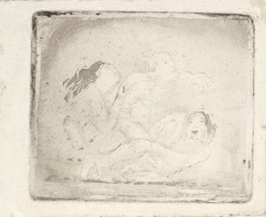 Dos mujeres peleando por un hombre de Oluf Hartmann
