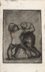 Dos hombres peleando