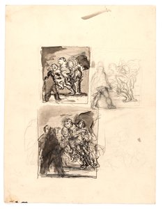 Tres estudios para "Macbeth y las brujas" de Oluf Hartmann