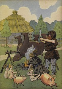Bárbaro de la Galia cocinando un oso de Onfray de Breville Job