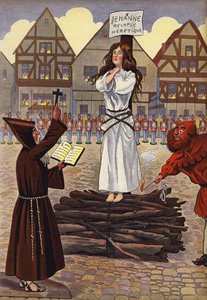 Juana de Arco a punto de ser quemada en la hoguera