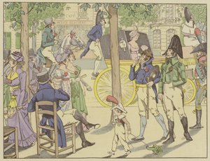 Napoleón establece la orden de la Legión de Honor. Los parisinos imitan su cinta usando claveles rojos, 19 de mayo de 1802 de Onfray de Breville Job