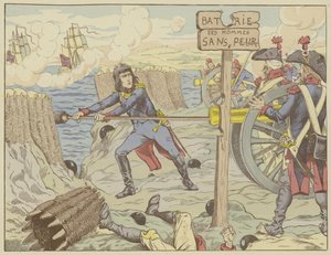Napoleón cargando un cañón como un soldado común en el Sitio de Tolón, 1793