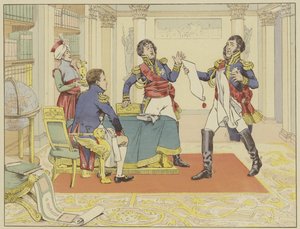 Napoleón recompensando al Mariscal Lefevre haciéndolo Duque de Danzig después de su captura de la ciudad de los prusianos, 24 de mayo de 1807 de Onfray de Breville Job