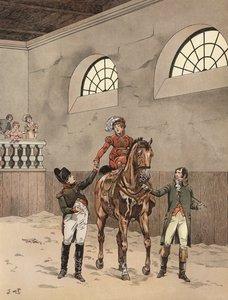 La nueva Emperatriz de Napoleón en su lección de equitación