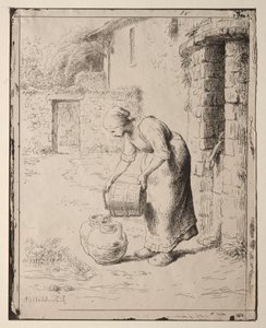Una Mujer Vaciando un Cubo