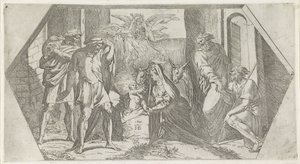 Adoración de los pastores Pinturas en la Logia de Rafael (título de la serie)