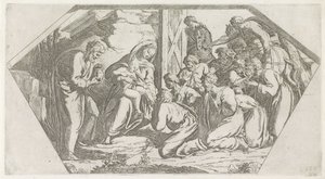 Adoración de los Reyes Pinturas en la Logia de Rafael (título de la serie) de Orazio Borgianni