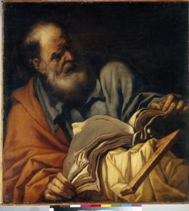 Santo Tomás, apóstol. (Santo Tomás Apóstol). Pintura de Orazio Borgianni (1578-1616), óleo sobre lienzo, arte italiano (Roma) de Orazio Borgianni