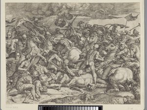 Batalla del Puente Milvio de Orazio Farinati (attributed to)