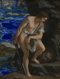 David contemplando la cabeza de Goliat de Orazio Gentileschi