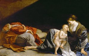 El descanso durante la huida a Egipto - Orazio Gentileschi. Museo de Historia del Arte, Viena de Orazio Gentileschi