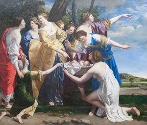 El hallazgo de Moisés, principios de la década de 1630 (óleo sobre lienzo) de Orazio Gentileschi