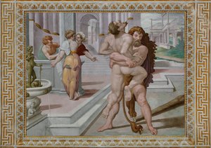 Hércules luchando contra Anteo, detalle de Orazio Samacchini