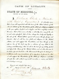 Jura de lealtad al Gobierno de los Estados Unidos y al Estado de Missouri de Orlando Clarke