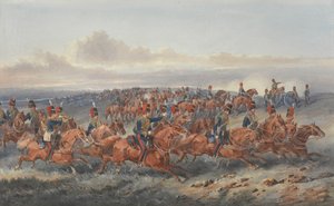The Chestnut Troop (A Battery) Royal Horse Artillery (acuarela sobre papel) de Orlando Norie