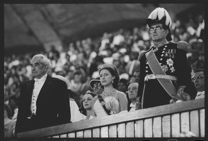 La princesa Margarita y el primer ministro Bustamante celebrando la independencia de Jamaica