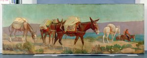 Anheuser-Busch Pack Mules (óleo sobre lienzo) de Oscar Edward Berninghaus