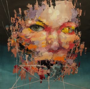 Distorted Color Model 2 , 2018-2025 (acrílico y óleo sobre lienzo) de Oscar Nin